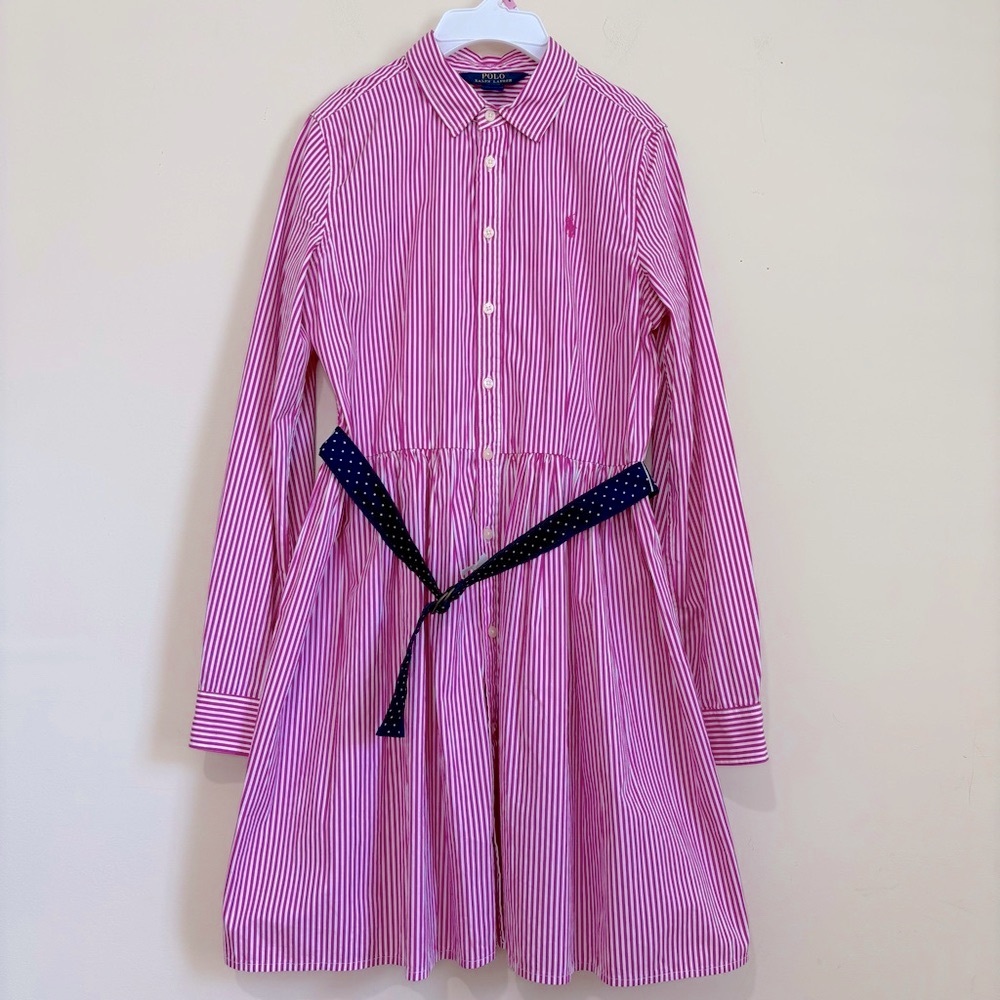 Polo by Ralph Lauren Pink and Navy Striped Dress